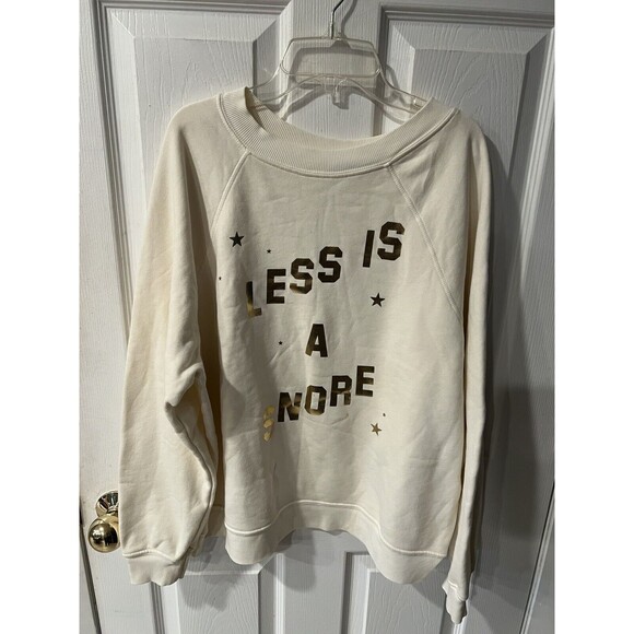Wildfox Sweatshirt Womens Medium Less Is A Snore Butter Sweater Casual USA New - Picture 3 of 9